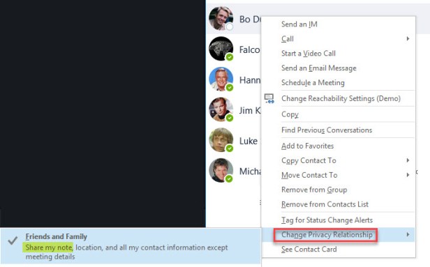 Change Privacy Relationship