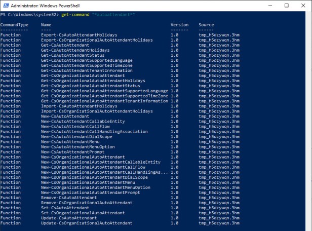 auto attendant commands