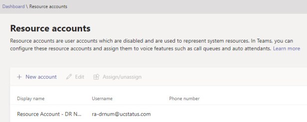 new resource account 2